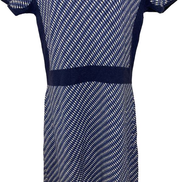 Boden Zoe Knitted Short Sleeve Shift Sweater Dress Blue Stretch Womens Size 6 R - Picture 5 of 14